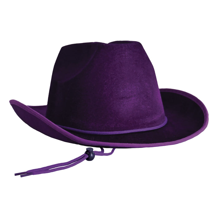 A velour cowboy hat. Sold as a single piece.