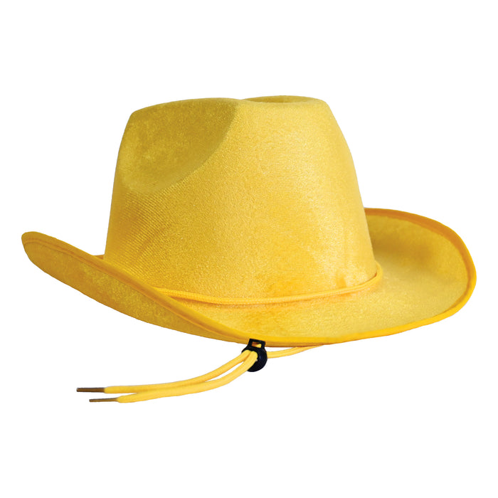 A velour cowboy hat. Sold as a single piece.