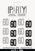 Package of six hanging decorations featuring alternating silver glitter and black number "60" designs, each strand measuring 152.4 centimeters, for 60th birthday celebrations.