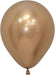 Single inflated 11-inch Reflex Gold color latex balloon