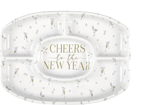 An 18-inch New Year's Toast To The New Year Chip and Dip Platter.