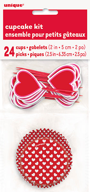 Create delicious and heartfelt cupcakes with our Valentine's Hearts Cupcake Kit. Each kit includes 24 cups and picks, making it perfect for Valentine's Day parties or romantic celebrations. Add a touch of love and sweetness to your baking experience, and make someone's heart skip a beat with these adorable cupcakes.