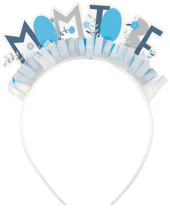 Mom To Be Headband Blue Floral Elephant - Party Supplies