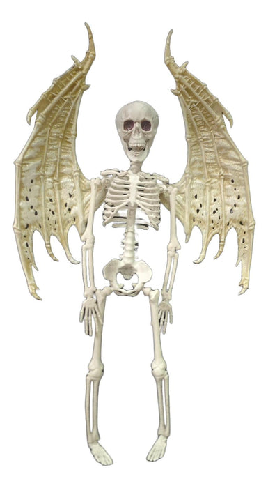 Full-length product photo of the 18" Hanging Skeleton Angel, shown against a plain white background. A Halloween decoration.