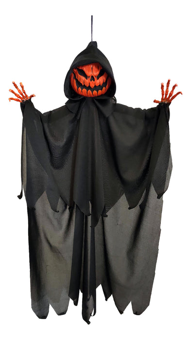 Full-length product photo of the 2 Ft. Pumpkin Reaper, shown against a plain white background. A Halloween decoration.