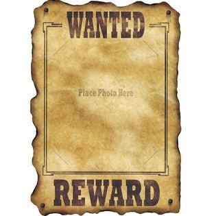 Western Wanted Sign 12"x18" | 1ct