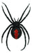 Full-length product photo of the 4.9" Black Widow Magnetic Spider, shown against a plain white background. A Halloween decoration.