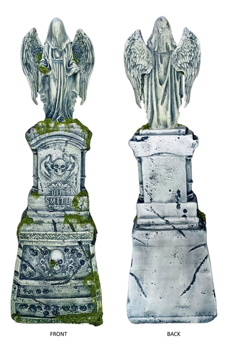 Full-length product photo of the 67.7" Angel Statue Plastic, shown against a plain white background. A Halloween decoration.