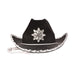 A felt black gemstones cowgirl hat. Sold as a single piece.