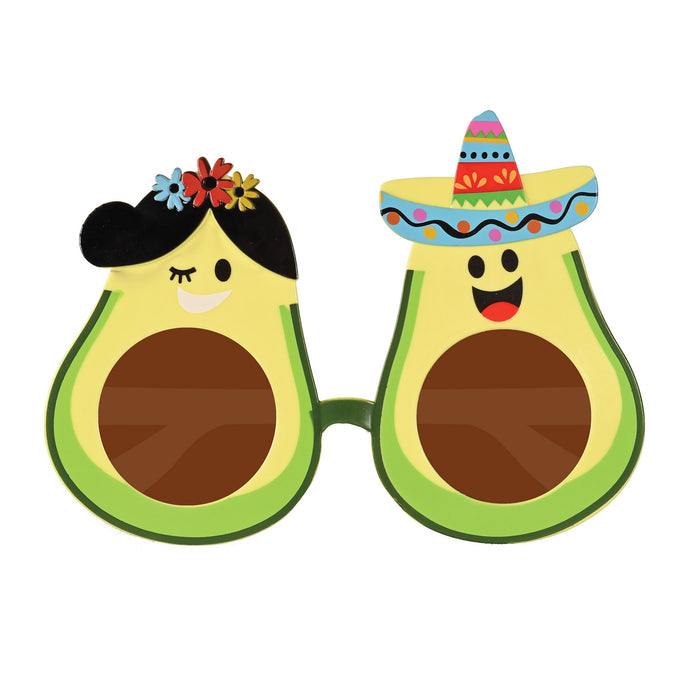 An avocado pair of novelty glasses. Sold as a single piece.