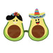 An avocado pair of novelty glasses. Sold as a single piece.