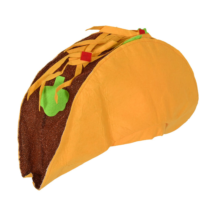 A taco costume hat. Sold as a single piece.