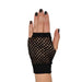 A short fishnet pair of costume gloves. Sold as a single piece.