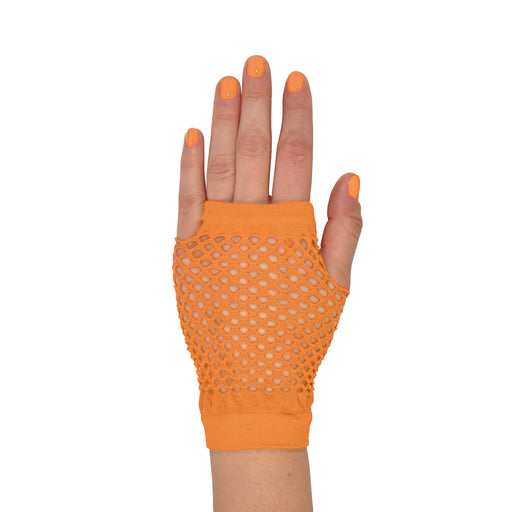 Short Fishnet Gloves - Orange | 1ct