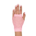 A short fishnet pair of costume gloves. Sold as a single piece.