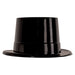 A plastic black party decoration featuring a topper design. Sold as a single piece.