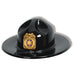 A plastic black trooper costume hat. Sold as a single piece.