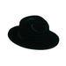 A velour black fedora hat. Sold as a single piece.