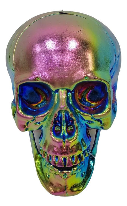 Full-length product photo of the 6.5" Iridescent Skull, shown against a plain white background. A Halloween decoration.