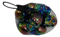 Full-length product photo of the 9 Piece Bag of 1.5" Iridescent Skulls, shown against a plain white background. A Halloween decoration.