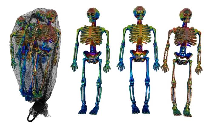 Full-length product photo of the 3 Piece Bag of 6" Iridescent Skeletons, shown against a plain white background. A Halloween decoration.