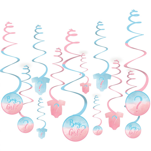 The Big Reveal Swirl Decorations | 12ct