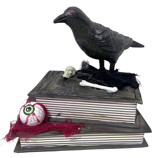 8.7" Animated Crow on Book | 1ct