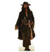 Life-size cardboard standup of a pirate character wearing a black tricorn hat, long dreadlocks with beads, dark coat, and striped sash against a white background.