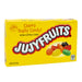 Jujyfruits: chewy fruit gumdrops. Sold in a 5 oz rectangular cardboard theater box, printed with the brand name and product.