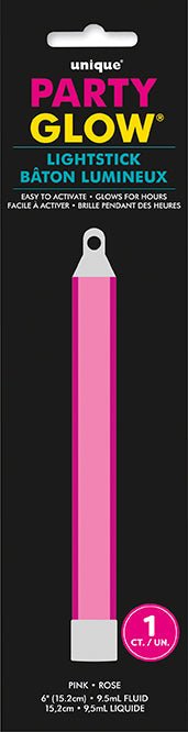 6in Pink Glow Light Stick | 1ct