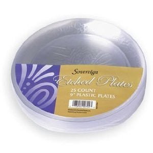 Etched 9in Plastic Plates | 25ct - Zurchers