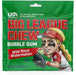Big League Chew Watermelon Bubble Gum: shredded bubble gum, pink and green in color. Individually wrapped, 2.21 oz size.