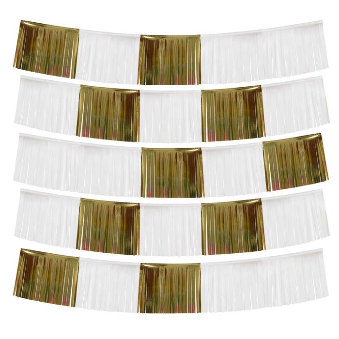 Product photo of Metallic Fringe Banner 60" - Gold — a Portofino party product shown on a plain background.