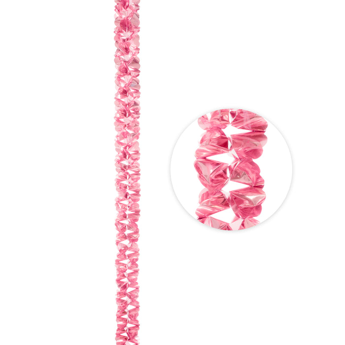 Product photo of Metallic Foil Garland 144" - Pink — a Portofino party product shown on a plain background.