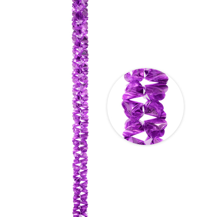 Product photo of Metallic Foil Garland 144" - Purple — a Portofino party product shown on a plain background.
