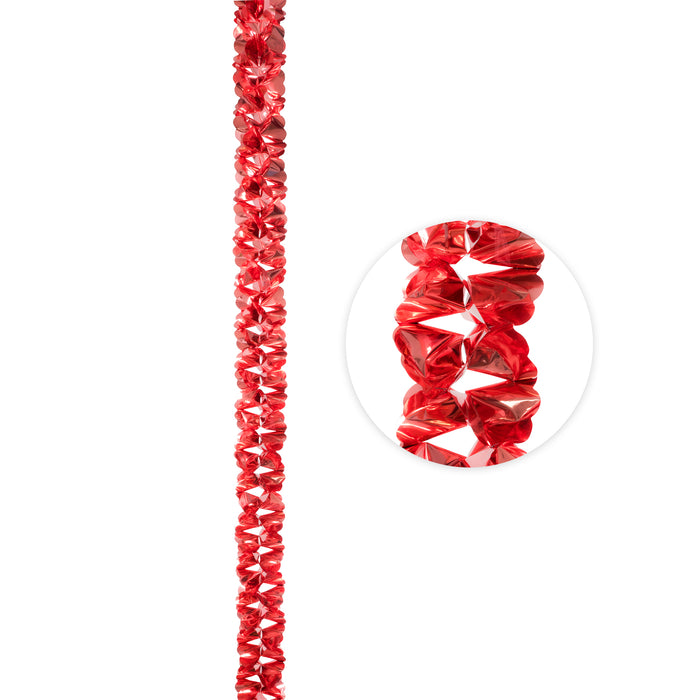 Product photo of Metallic Foil Garland 144" - Red — a Portofino party product shown on a plain background.