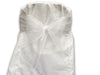 White organza chair bow with long trailing ribbons displayed flat against a white background.