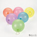 Seven inflatable punch balls in neon colors including pink, yellow, purple, blue, green, and coral arranged in a clustered display with metal clips attached.