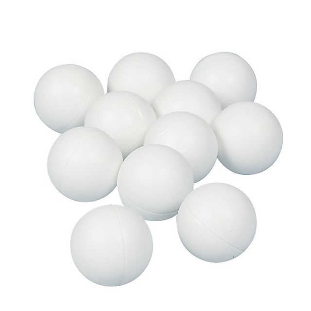 Twelve white ping pong balls clustered together against a white background.