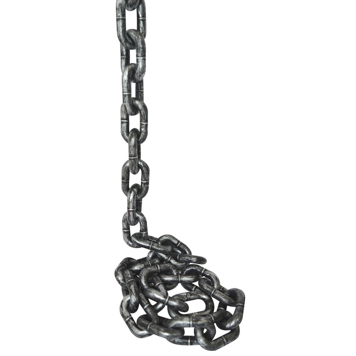 Full-length product photo of the 6 Ft. Silver/Grey Chain, shown against a plain white background. A Halloween decoration.