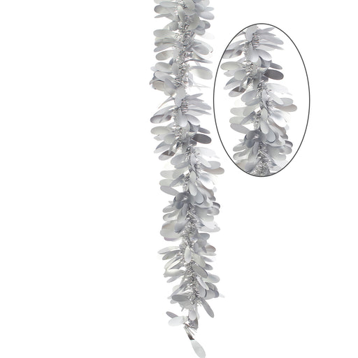 Matte Tinsel Garland 96" - Silver | 1ct