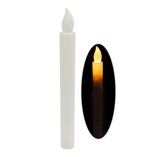 LED Flameless Flickering Taper Candle 8¾" - White | 6ct