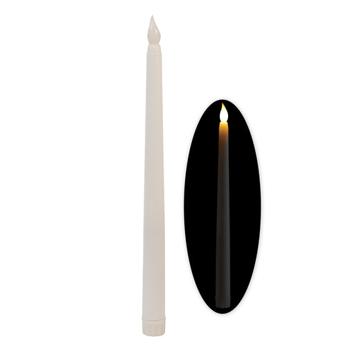 LED Flameless Flickering Taper Candle 11" - White | 6ct