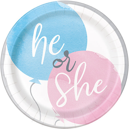 Gender Reveal Party Plate 7in | 8ct