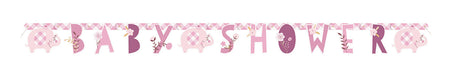 6ft Jointed Banner Pink Floral Elephant - Party Supplies