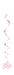 Pink Floral Elephant hanging swirl decoration with pink foil streamer, pink elephant cutout, gingham detail, tiny bird accent, and floral touches.