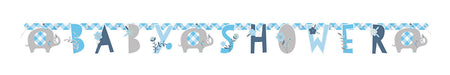 6ft Jointed Banner Blue Floral Elephant - Party Supplies