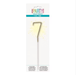 Gold number 7 cake candle with sparkler effects and radiating spikes, displayed on white packaging labeled Party.