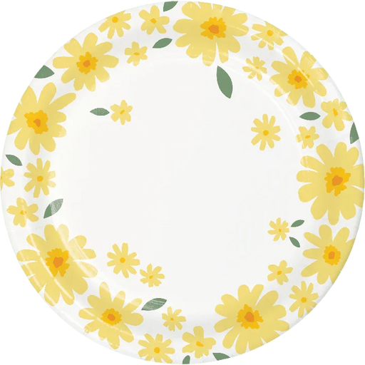 Sweet Daisy Paper Dessert Plate 7" | 8 ct