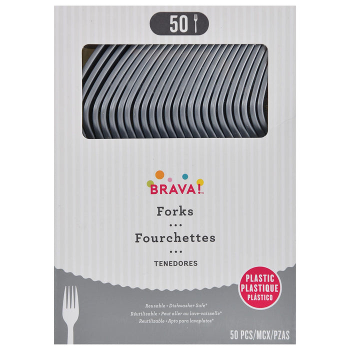 Silver Plastic Forks | 50 ct